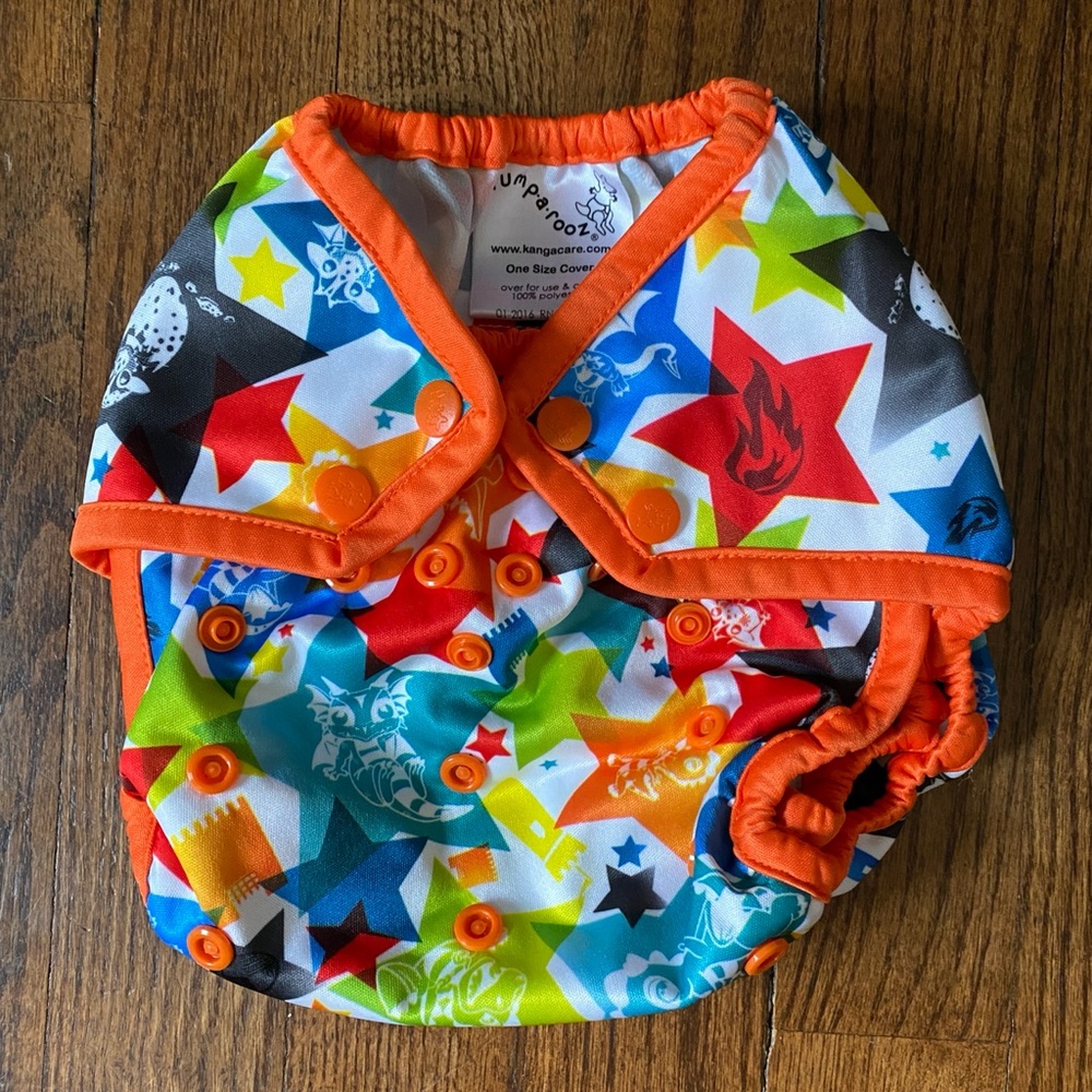 Rumparooz snap cover for cloth diapers, One Size - Dragons Fly Poppy